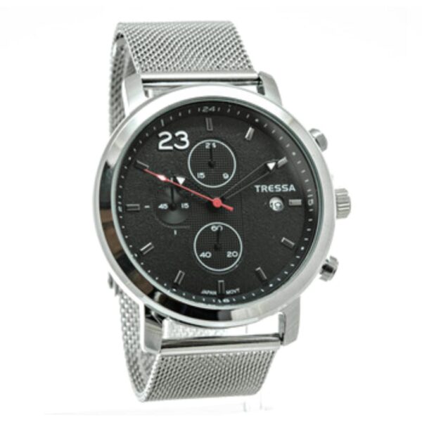 Reloj Tressa Elon Plateado C/Negro