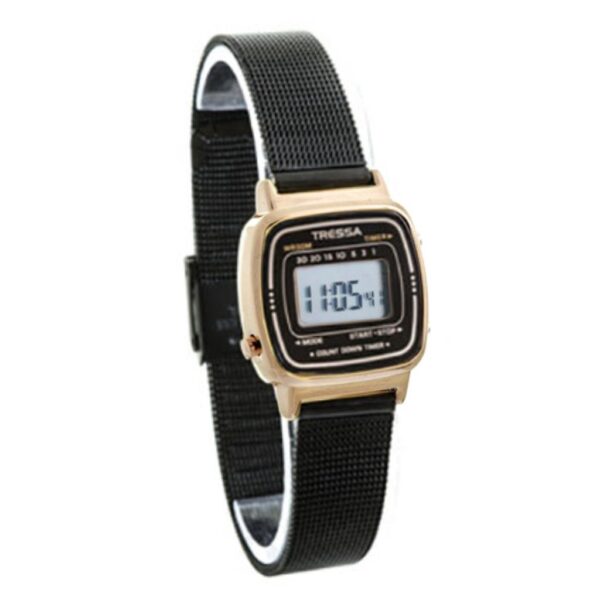 Reloj Tressa Pomme Tejido Negro C/Rose