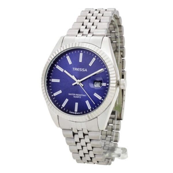 Reloj Tressa Crypto Hombre Plateado Azúl C/Palitos