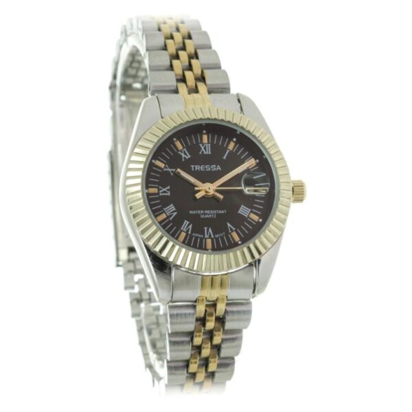 Reloj Tressa Crypto Dama Combinado Negro C/Romanos