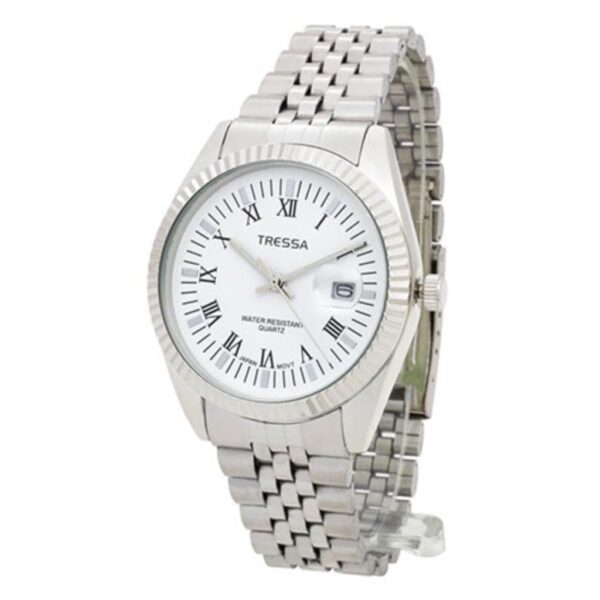 Reloj Tressa Crypto Hombre Plateado Blanco C/Romanos