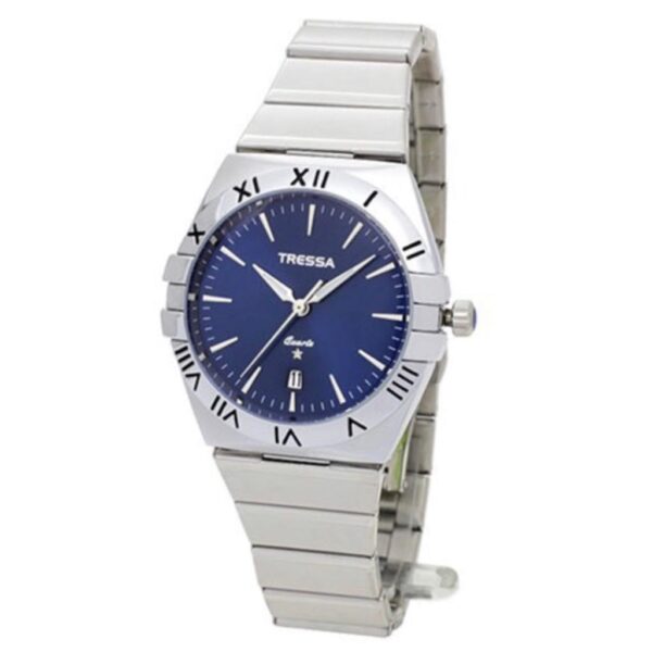 Reloj Tressa Novel Hombre Plateado C/Azúl