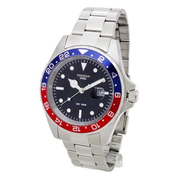 Reloj Tressa Office Negro Bisel Azúl y Rojo
