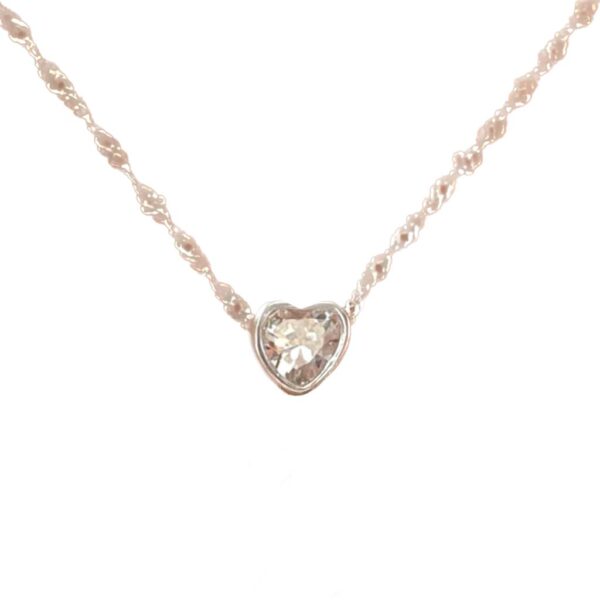Cadenita Con Dije Corazón Pasante Blanco