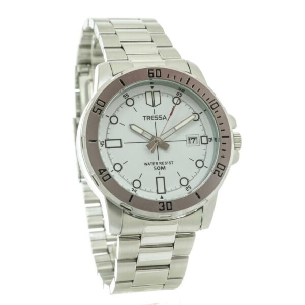 Reloj Tressa Borja Plateado Palitos Blanco