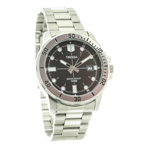 Reloj Tressa Borja Plateado Palitos Negro