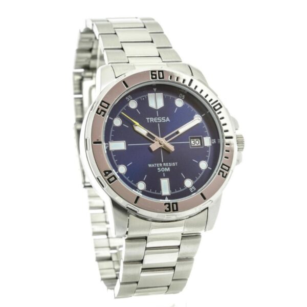 Reloj Tressa Borja Plateado Palitos Azúl