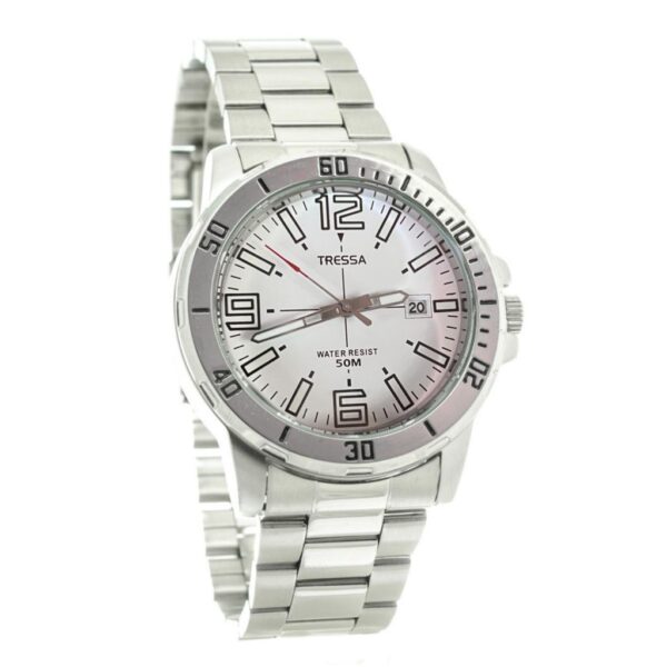 Reloj Tressa Borja Plateado Números Blanco