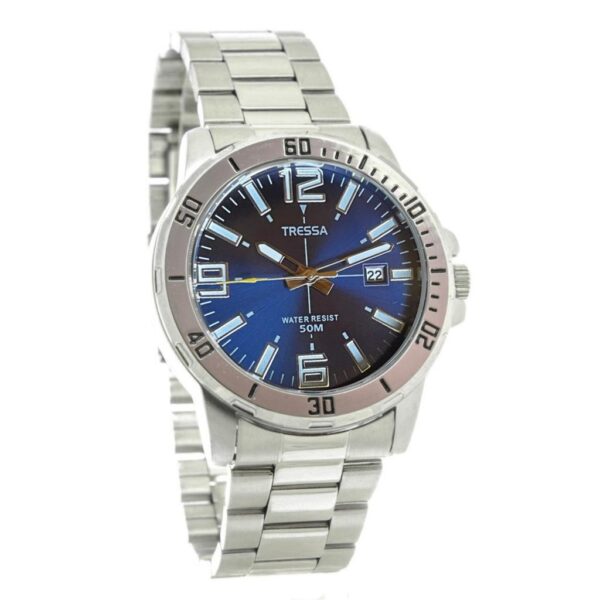 Reloj Tressa Borja Plateado Números Azúl