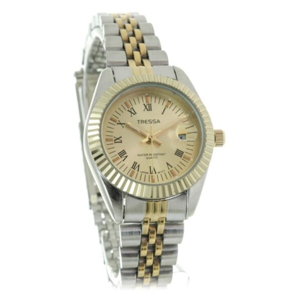 Reloj Tressa Crypto Dama Combinado Dorado C/Romanos