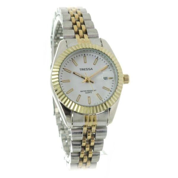 Reloj Tressa Crypto Dama Combinado Blanco C/Palitos