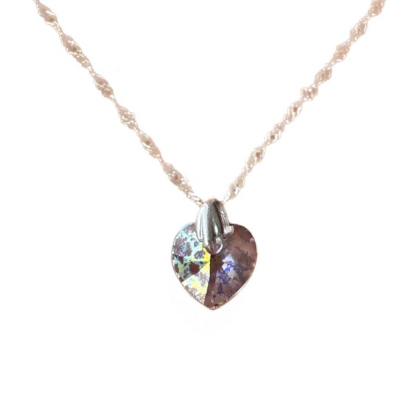 Cadenita Con Dije Corazón Swarovski Blanco