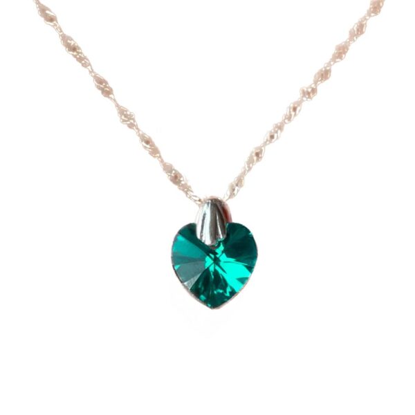 Cadenita Con Dije Corazón Swarovski Blue Sircon