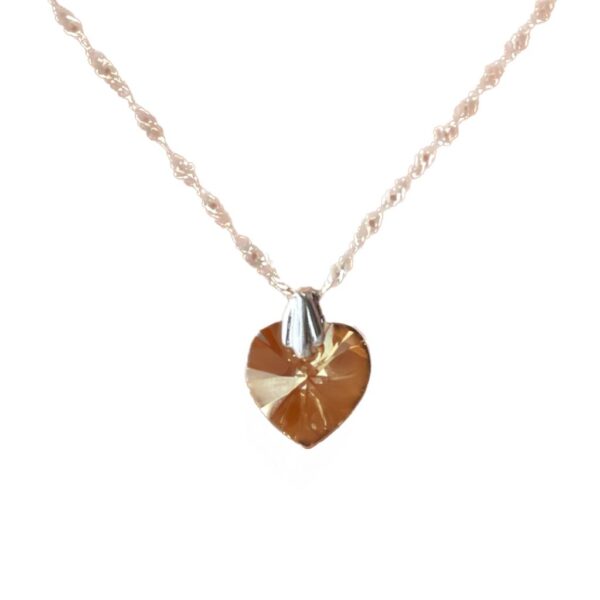 Cadenita Con Dije Corazón Swarovski Golden Shadow