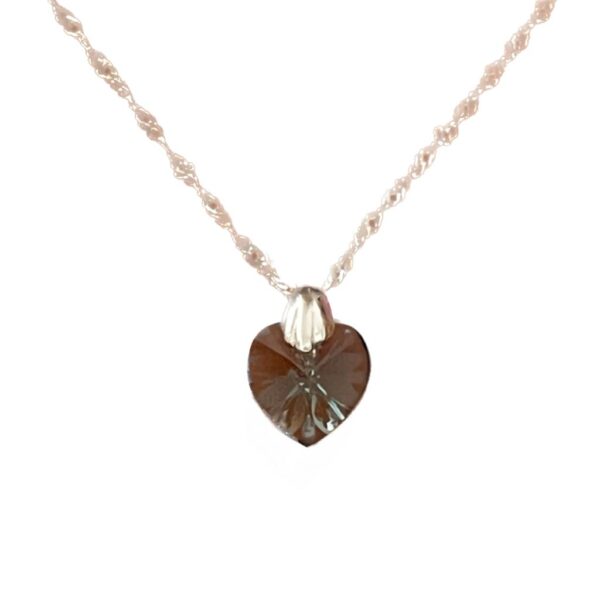 Cadenita Con Dije Corazón Swarovski Iridisente Verde