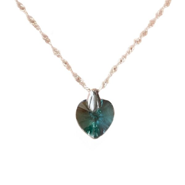 Cadenita Con Dije Corazón Swarovski Light Turquesa