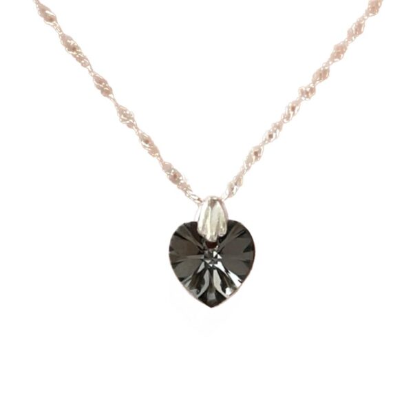 Cadenita Con Dije Corazón Swarovski Silver Night