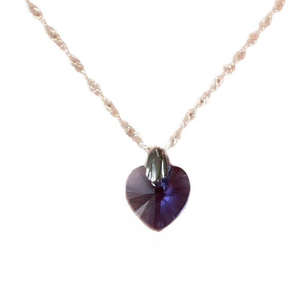 Cadenita Con Dije Corazón Swarovski Tansanita