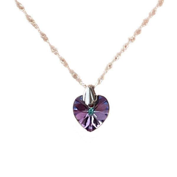 Cadenita Con Dije Corazón Swarovski Vitral Light